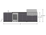 NewAge Outdoor Kitchens Aluminum 6-Piece Cabinet Set with Sink, Bar, Grill Cabinet, Performance Grill, Countertop and Fridge-71984-Garage Giant 