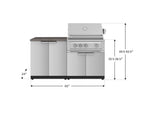 NewAge Outdoor Kitchens Stainless Steel 4-Piece Cabinet Set with 2 Door, Grill Cabinet, Platinum Grill, and Countertop-71811-Garage Giant 