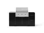NewAge Outdoor Kitchens Outdoor Grill Island Aluminum 5-Piece Cabinet Set with Sink, 3 Drawer, Grill Cabinet, Performance Grill and Stainless Steel Countertop - (Natural Gas) 