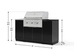 NewAge Outdoor Kitchens Outdoor Grill Island Aluminum 5-Piece Cabinet Set with Sink, 1 Door, Grill Cabinet, Performance Grill and Stainless Steel Countertop - (Natural Gas) 