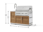 NewAge Outdoor Kitchens Outdoor Grill Island Stainless-Steel Louvered Doors 3-Piece Cabinet Set with Sink, Grill Cabinet and Platinum Grill-75290-Garage Giant 