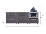 NewAge Outdoor Kitchens Aluminum 5-Piece Cabinet Set With Casters and 3 Drawer, Bar, Kamado Cabinet, Kamado, Countertop-72680-Garage Giant 