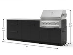 NewAge Outdoor Kitchens Stainless-Steel 5-Piece Cabinet Set with with 3-Drawer, Bar, Grill Cabinet, Platinum Grill and Countertop-67423-Garage Giant 