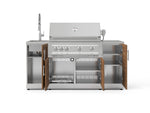 NewAge Outdoor Kitchens Outdoor Grill Island Stainless-Steel 5-Piece Cabinet Set with Sink, 1 Door, Grill Cabinet, Platinum Grill and Stainless Steel Countertop-75401-Garage Giant 
