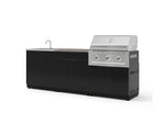 NewAge Outdoor Kitchens Aluminum 5-Piece Cabinet Set with Bar, Grill, Sink Cabinet, Performance Grill, and Countertop-73408-Garage Giant 