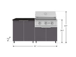 NewAge Outdoor Kitchens Aluminum 4-Piece Cabinet Set with Caster and 2 Door, Grill Cabinet, Performance Grill, Countertop-72441-Garage Giant 
