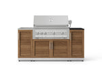 NewAge Outdoor Kitchens Outdoor Grill Island Stainless-Steel 5-Piece Cabinet Set with Sink, 1 Door, Grill Cabinet, Platinum Grill and Stainless Steel Countertop - (Natural Gas) 
