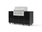 NewAge Outdoor Kitchens Outdoor Grill Island Aluminum 6-Piece Cabinet Set with Casters 1 Door, 3 Drawer, Grill Cabinet, Performance Grill and Dekton in Sirius Countertops - (Liquid Propane) | Garage Giant 