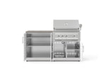 NewAge Outdoor Kitchens Stainless-Steel 4-Piece Cabinet Set with Base, Grill Cabinet, Platinum Grill, and Countertop-73560-Garage Giant 