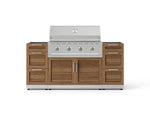 NewAge Outdoor Kitchens Outdoor Grill Island Stainless-Steel Louvered Doors 5-Piece Cabinet Set with 3 Drawers, Grill Cabinet and Performance Grill - (Liquid Propane) 