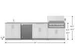NewAge Outdoor Kitchens Stainless Steel 6-Piece Cabinet Set with Sink, Bar, Grill Cabinet, Platinum Grill, Countertop and Stainless Steel Door Fridge-71513-Garage Giant 