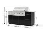 NewAge Outdoor Kitchens Outdoor Grill Island Aluminum 6-Piece Cabinet Set with 3-Drawer, Grill Cabinet, Performance Grill, Side Burner and Countertop - (Liquid Propane) 