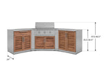 NewAge Outdoor Kitchens Stainless Steel 7-Piece Cabinet Set with 2 Door, Bar, Corner, Grill Cabinet, Performance Grill, and Countertops 