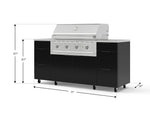 NewAge Outdoor Kitchens Outdoor Grill Island Aluminum 6-Piece Cabinet Set with Casters 3 Drawers, Grill Cabinet, Performance Grill, Countertops 