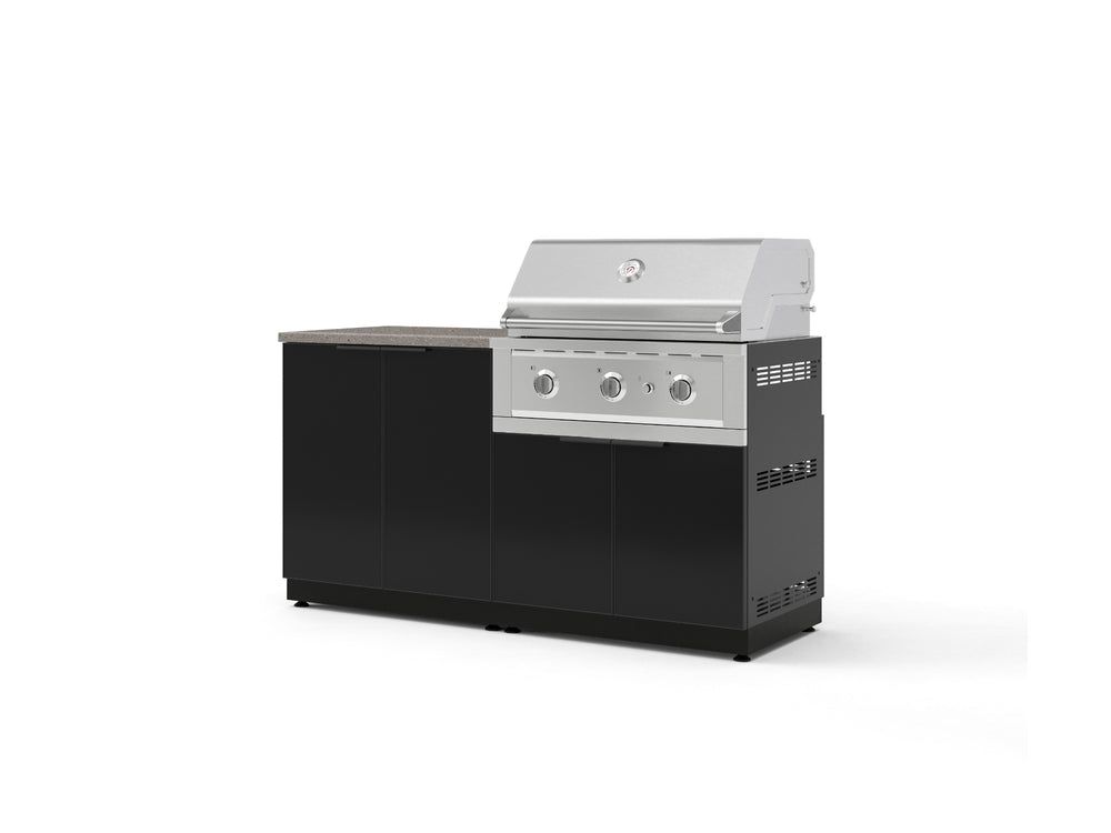 NewAge Outdoor Kitchens Aluminum 4-Piece Cabinet Set with Base, Grill Cabinet, Performance Grill, and Countertop-73483-Garage Giant