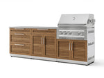 NewAge Outdoor Kitchens Stainless Steel 5-Piece Cabinet Set with with 3-Drawer, Bar, Grill Cabinet, Platinum Grill and Countertop-71054-Garage Giant 