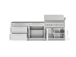 NewAge Outdoor Kitchens Stainless-Steel 5-Piece Cabinet Set with with 3-Drawer, Bar, Grill Cabinet, Platinum Grill and Countertop-73368-Garage Giant 