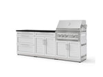 NewAge Outdoor Kitchens Stainless-Steel 5-Piece Cabinet Set with with 3-Drawer, Bar, Grill Cabinet, Platinum Grill and Countertop-73330-Garage Giant 