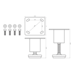 Dragonfire Tools Pro Series 4 x Low Profile Adjustable Leveling Feet (Silver) 