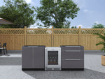 NewAge Outdoor Kitchens Aluminum 3-Piece Cabinet Set with 3-Drawer, 2-Door Cabinet and Fridge-67579-Garage Giant 