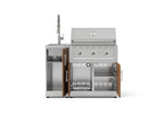 NewAge Outdoor Kitchens Outdoor Grill Island Stainless-Steel Louvered Doors 3-Piece Cabinet Set with Sink, Grill Cabinet and Performance Grill-75282-Garage Giant 