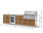 NewAge Outdoor Kitchens Stainless Steel 6-Piece Cabinet Set with Sink, Bar, Grill Cabinet, Platinum Grill, Countertop and Fridge-66393-Garage Giant 