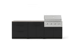 NewAge Outdoor Kitchens Stainless-Steel 5-Piece Cabinet Set with 3-Drawer, Bar, Grill Cabinet, Performance Grill and Countertop-73352-Garage Giant 