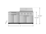 NewAge Outdoor Kitchens Stainless Steel 4-Piece Cabinet Set with Bar, Grill Cabinet, Performance Grill and Countertop-67361-Garage Giant 