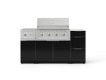 NewAge Outdoor Kitchens Outdoor Grill Island Aluminum 6-Piece Cabinet Set with 3-Drawer, Grill Cabinet, Performance Grill, Side Burner and Countertop - (Natural Gas) 