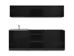 NewAge Outdoor Kitchens Aluminum 6-Piece Cabinet Set with Sink, 3-Drawer, 2-Door and Wall Cabinets-67697-Garage Giant 