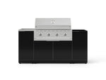 NewAge Outdoor Kitchens Outdoor Grill Island Aluminum 5-Piece Cabinet Set with Sink, 1 Door, Grill Cabinet, Performance Grill and Stainless Steel Countertop - (Liquid Propane) 