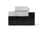 NewAge Outdoor Kitchens Outdoor Grill Island Aluminum 6-Piece Cabinet Set with 3-Drawer, Grill Cabinet, Platinum Grill, Dual Side Burner and Dekton in Aeris Countertop - (Liquid Propane) 