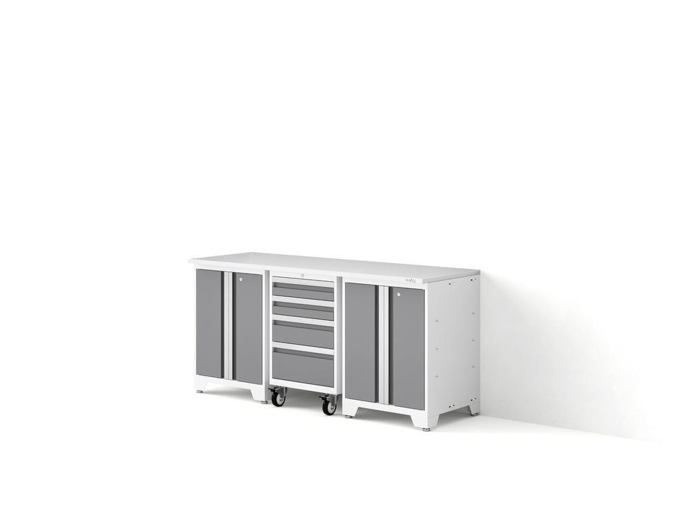 NewAge Garage Cabinets Bold XL Series 4PC Garage Cabinetry Set, 20-24 Gauge Steel, Fully Welded, 72