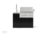 NewAge Outdoor Kitchens Outdoor Grill Island Aluminum 3-Piece Cabinet Set with Sink, Grill Cabinet, and Platinum Grill 