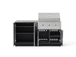 NewAge Outdoor Kitchens Aluminum 4-Piece Cabinet Set with 2 Door, Grill Cabinet, Performance Grill and Countertop-67275-Garage Giant 