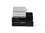 NewAge Outdoor Kitchens Outdoor Grill Island Aluminum 3-Piece Cabinet Set with 3-Drawer, Grill Cabinet and Platinum Grill - (Natural Gas) 