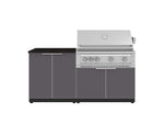 NewAge Outdoor Kitchens Aluminum 4-Piece Cabinet Set with 2 Door, Grill Cabinet, Platinum Grill and Countertop-71765-Garage Giant 