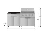 NewAge Outdoor Kitchens Stainless Steel 4-Piece Cabinet Set with Caster and Bar, Grill Cabinet, Platinum Grill, and Countertop-72247-Garage Giant 
