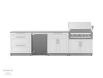 NewAge Outdoor Kitchens Stainless Steel 4-Piece Cabinet Set with 3-Drawer, Bar, Grill Cabinet, and Stainless Steel Door Fridge-71411-Garage Giant 