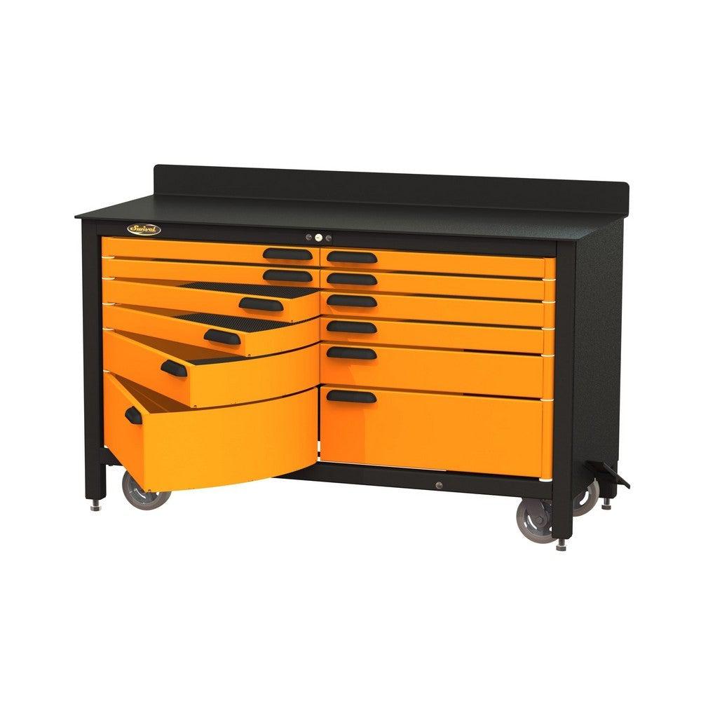 Swivel Storage Solutions Rolling Workbench With Drawers, 12-Drawer, 60-Inch-PRO603512-Garage Giant