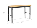 Newage Products Pro 3.0 Series 56" Adjustable Workbench-55938-Black-Bamboo Worktop-Garage Giant 