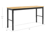 Newage Products Pro 3.0 Series 72" Adjustable Workbench-55946-Black-Bamboo Worktop-Garage Giant 
