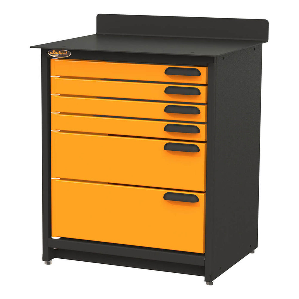 Swivel Storage Solutions Workbench With Drawers, 6-Drawer Modular Base Inline Storage Unit-PRO803606-Garage Giant