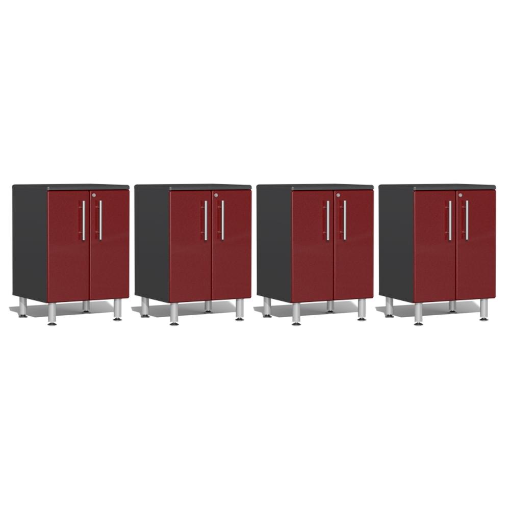 Ulti-MATE Garage Cabinets 4-Piece 2-Door Base Cabinet Set-UG27040R-Ruby Red-Garage Giant