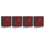 Ulti-MATE Garage Cabinets 4-Piece 2-Door Base Cabinet Set-UG27040R-Ruby Red-Garage Giant 