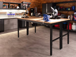 Newage Products Pro 3.0 Series 72" Adjustable Workbench-55946-Black-Bamboo Worktop-Garage Giant 