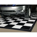 G-Floor Checkered Parking Pad-W75CT510CKBWBGC-Black Border-5' x 10'-Garage Giant 