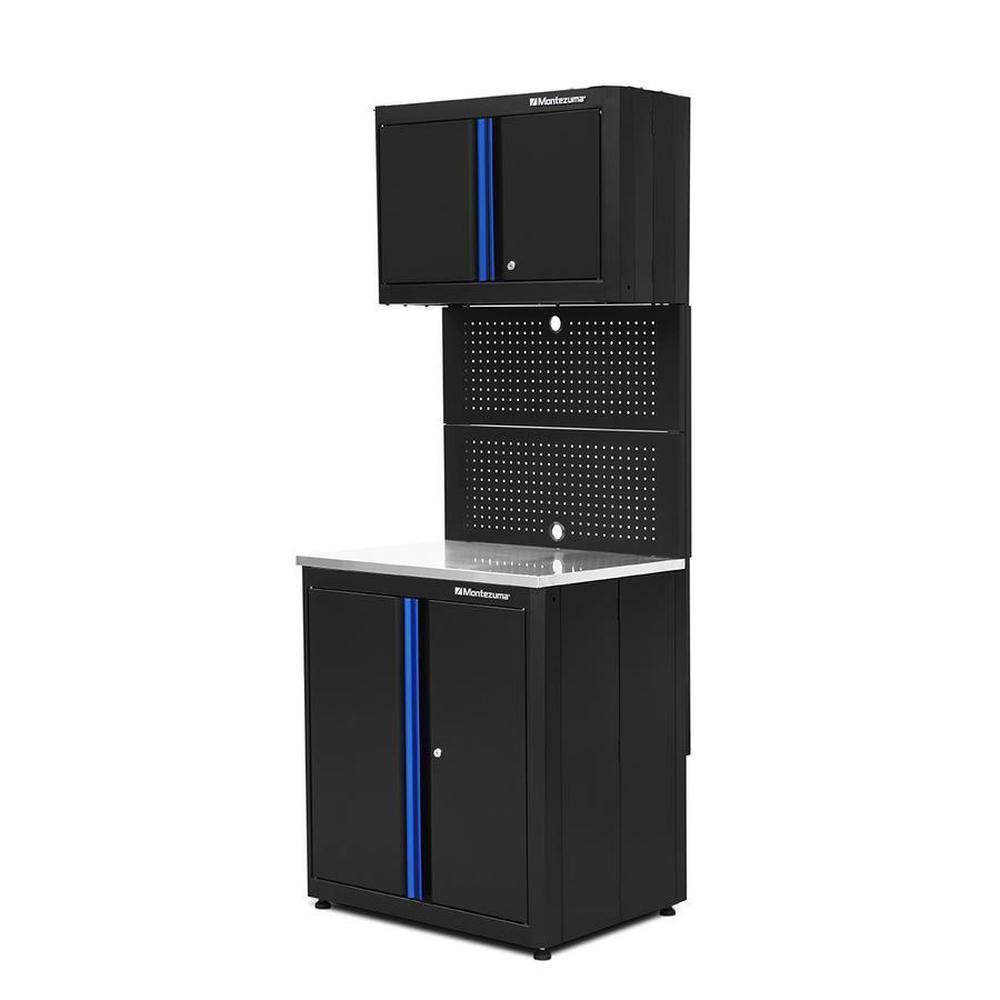 Montezuma 3-Piece Garage Cabinet Workstation – Set 2-BKMZBWB-Garage Giant