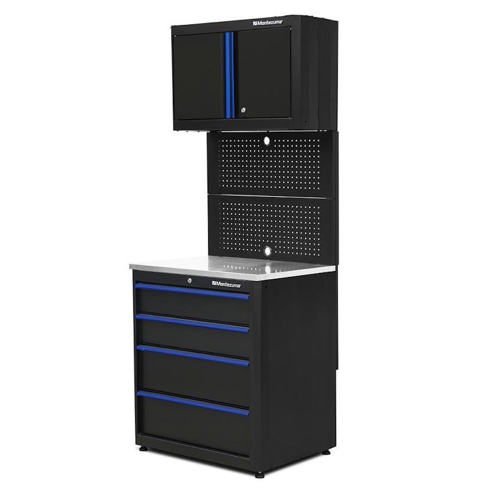 Montezuma 3-Piece Garage Cabinet Workstation – Set 4-BKMZBWD-Garage Giant