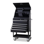 Montezuma 30" x 15" Steel Triangle Tool Box And 30" 5-Drawer Utility Cart Combo-ME300B/BK3005UC-Garage Giant 
